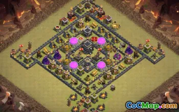 COC市政厅9基础布局：农业和奖杯地图＃14911