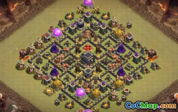 COC市政厅9基本布局：农业，奖杯和地图＃15062