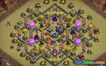COC市政厅9基础布局：农业，奖杯和战争地图＃14644