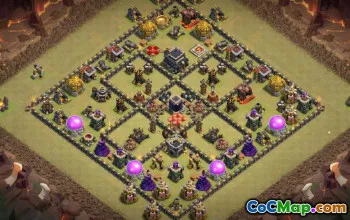 COC市政厅9基础布局：农业，奖杯和战争地图＃14685