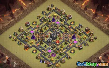 COC市政厅9基本布局：农业，奖杯和战争地图＃14699