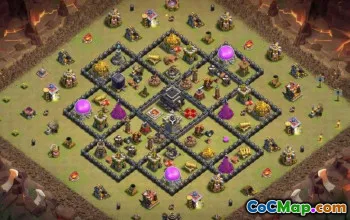 COC市政厅9基本布局：农业，奖杯和战争地图＃15188