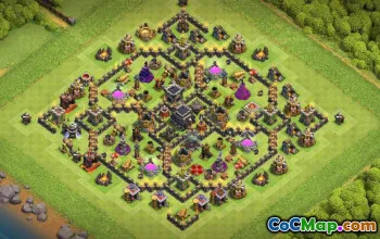 CoC Town Hall 9 Base Layouts: Farming, Trophy & War Maps #17321