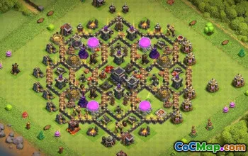 CoC Town Hall 9 Base Layouts: Farming, Trophy & War Maps #17502