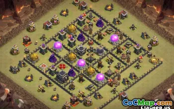 COC市政厅9基本布局：农业与战争地图＃13903