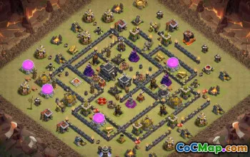 COC市政厅9基础布局：农业与战争地图＃14910