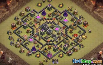 COC Town Hall 9 ბაზის განლაგება: ფერმები, ტროფები და ომის რუქები #11438