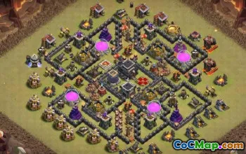COC Town Hall 9 ბაზის განლაგება: მთავარი, მეურნეობა და ტროფის რუქები #11582