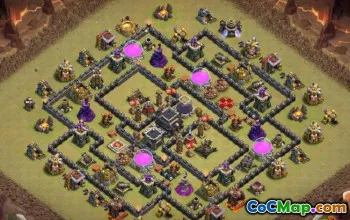 COC Town Hall 9 ბაზის განლაგება - სახლი, ტროფი და მეურნეობა #11580