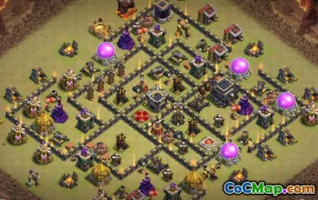 CoC Town Hall 9 Base Layouts: Home, Trophy & War Maps #14731