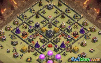 COC radnice 9 Základní rozložení: Domů, Mapy Trophy & War #14972