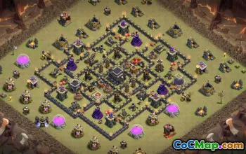 CoC Town Hall 9 Base Layouts: Home, Trophy & War Maps #15324