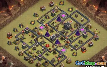 CoC Town Hall 9 Base Layouts: Home Village & War Maps #13309