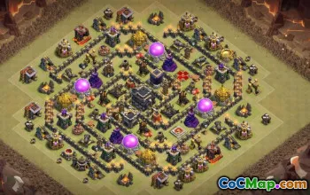 COC टाउन हॉल 9 बेस लेआउट: होम, वॉर एंड हाइब्रिड मैप्स #15958