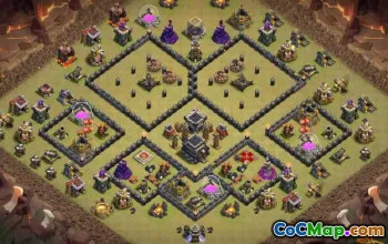COC Town Hall 9 ბაზის განლაგება: მთავარი, ომი და რუკა ბმულები #11512