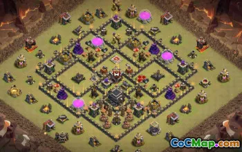 COC市政厅9基础布局：家庭与战争地图＃15931
