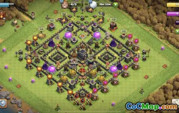 CoC Town Hall 9 Base Layouts: Home, War, Trophy & Farming #17594