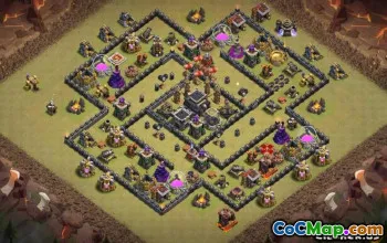 COC Town Hall 9 ბაზის განლაგება: მთავარი, ომის და ტროფის რუქები #11446