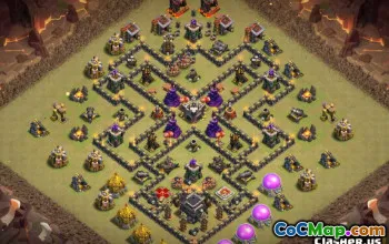 COC Town Hall 9 ბაზის განლაგება: მთავარი, ომი და ტროფეის რუქები #12151
