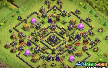 Ayuntamiento de COC 9 Diseños base: Mapas de hogar, guerra y trofeos #13364