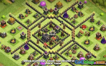 COC टाउन हॉल 9 बेस लेआउट: होम, वॉर एंड ट्रॉफी मैप्स #13488