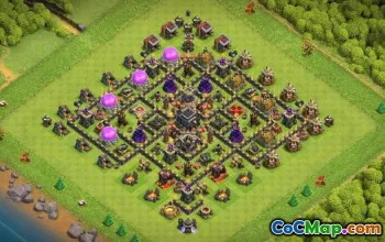 COC市政厅9基础布局：家庭，战争与奖杯地图＃16334