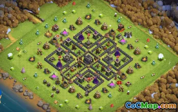 CoC Town Hall 9 Base Layouts & Map Links | Trophy & War Defenses #31180