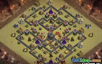 COC Town Hall 9 ბაზის განლაგება და რუქები | ასლის ასლის ბაზა #12589