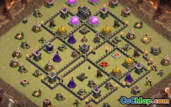 COC Town Hall 9 Base Düzenleri ve Haritalar - Şimdi kopyalayın! #13011