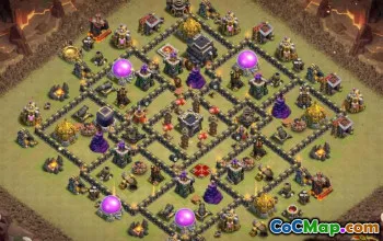COC市政厅9基础布局和地图 - 立即复制！ ＃13765