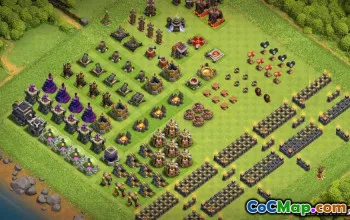COC Town Hall 9 ბაზის განლაგება და რუქები - ასლი და პროგრესი #10658