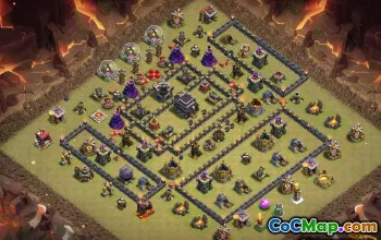 COC市政厅9家庭与战争＃13852的基本布局和地图