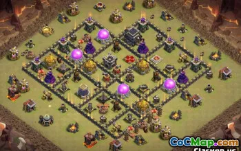CoC Town Hall 9 Base Layouts & Maps for Home & War #13902