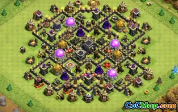 COC Town Hall 9 ბაზის განლაგება და რუქები ომისა და სახლის #12331