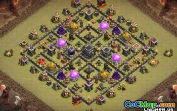 COC市政厅9基本布局：战争与奖杯的地图＃14633
