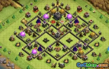 COC Town Hall 9 ბაზის განლაგება და რუქები - სახლის სოფლის ტროფი #12325