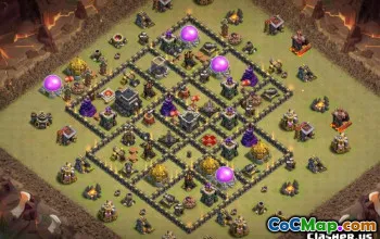 Coc Town Hall 9 Base Layouts & Maps - Home & War Base #13015