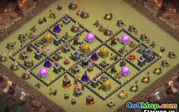 COC Town Hall 9 ბაზის განლაგება და რუქები - Home & War Village #12507