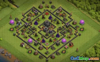 CoC Town Hall 9 Base Layouts & Maps | Trophy, War, Home Village #33095