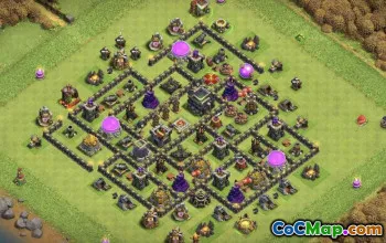CoC Town Hall 9 Base Layouts & Maps | War, Trophy, Home Village #27720