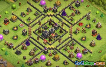 COC टाउन हॉल 9 बेस लेआउट: रणनीतियाँ और नक्शे #13730