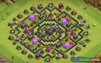 COC市政厅9基础布局：奖杯，农业，战争地图＃14859