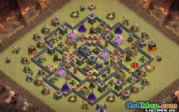 COC Town Hall 9 ბაზის განლაგება: Trophy & Home Village Maps #12618