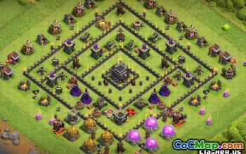 COC TOWN HALL 9 BASE LATEOTS & TROPHY MAPS - نسخة الآن! #13839