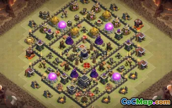 COC市政厅9基础布局：奖杯，战争和家乡＃14​​799