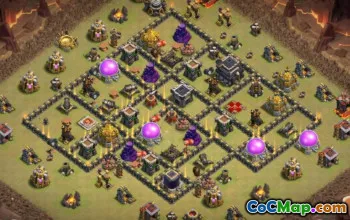 COC市政厅9基础布局：奖杯，战争和家乡＃14​​845