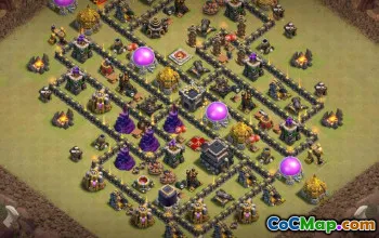 CoC Town Hall 9 Base Layouts: Trophy & War Maps #14732