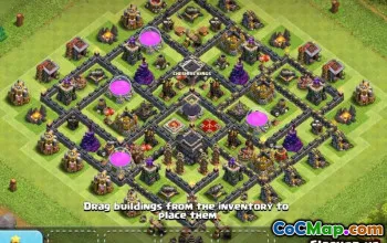 Coc Town Hall 9 Basislayouts: Krieg, Landwirtschaft und Heimkarten #13056