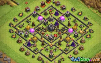 COC市政厅9基础布局：战争，农业等！ ＃14529