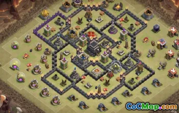 COC टाउन हॉल 9 बेस लेआउट: युद्ध, हाइब्रिड और ट्रॉफी मैप्स #16064